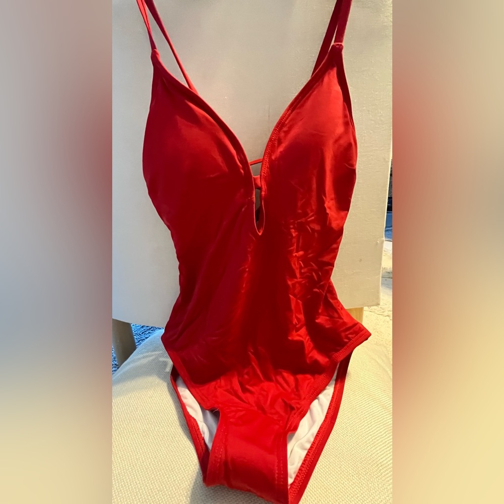NWT Loft Swim Red One Piece Swimsuit Size S